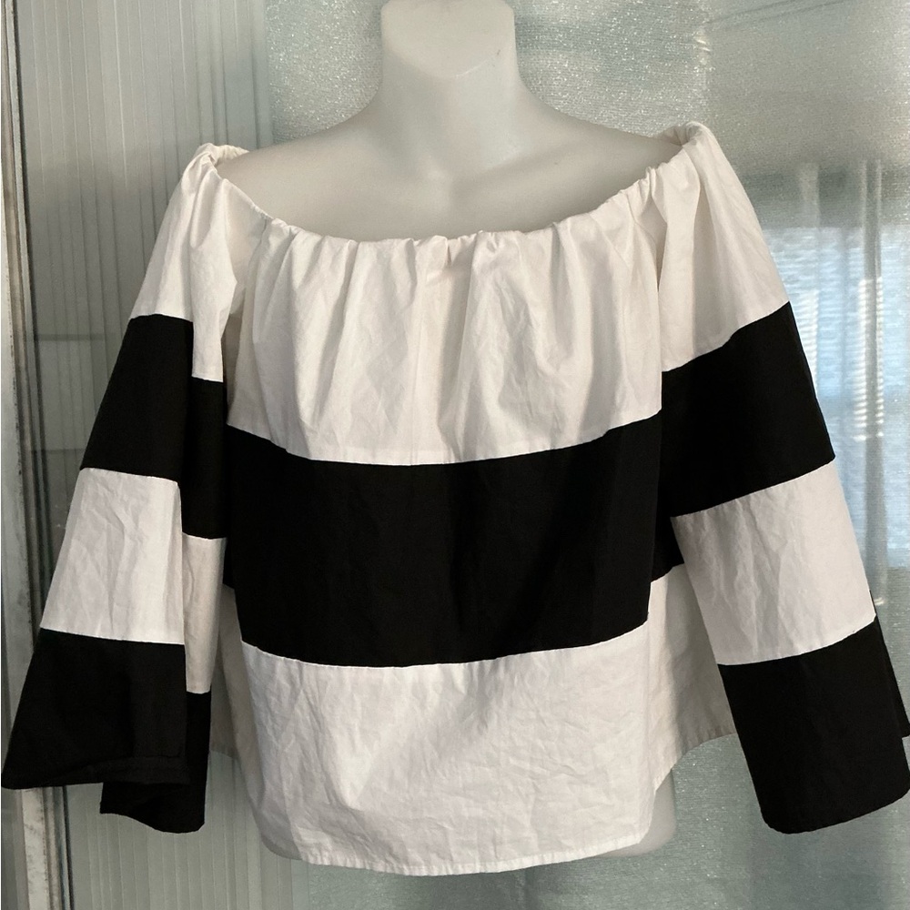 Do + Be Black And White Off The Shoulder